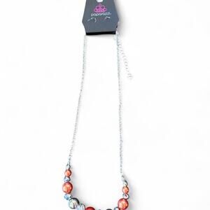 Paparazzi orange and silver beaded